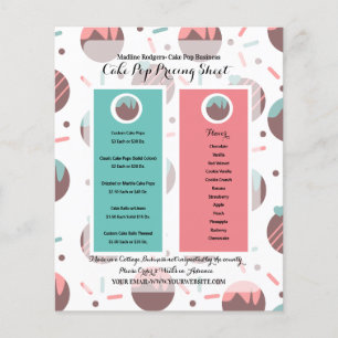 Flyer Lista de Preços de Logotipo de Negócios de Cake Po