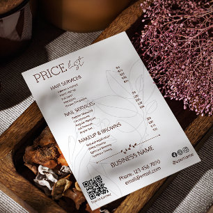 Flyer Lista de preços de serviço esteticista Bohemian Sc