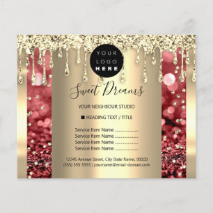 Flyer Lista de Preços de Unhas de Maqueamento de Beleza 