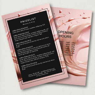 Flyer Lista de Preços do Salão de Beleza Blush Pink