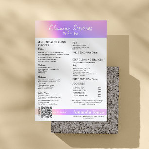 Flyer Lista de Preços dos Serviços de Limpeza de Gradien