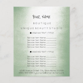 Flyer Lista de Preços Jóias Boutique SPA Cabelo Unhas Me