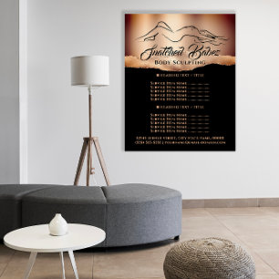 Flyer Lista de Preços Logotipo Rose Gold de Escultura Co