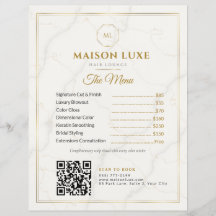 Lista de Preços Salão de Beleza Mármore Branco e D