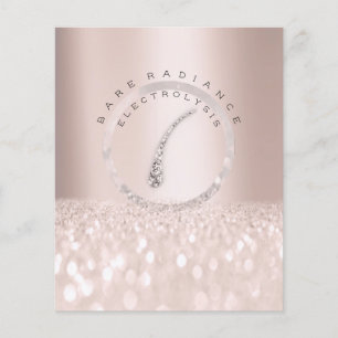 Flyer Lista de Preços Salão de Beleza Rose Glitter Eletr