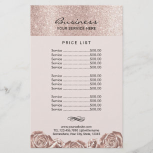 Flyer Lista de Preços Spa do Salão de Beleza Floral Do