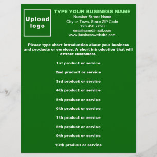 Flyer Lista de Produtos ou Serviços Empresariais Green F