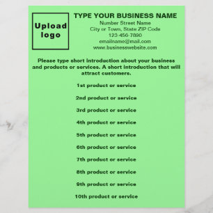 Flyer Lista de Produtos ou Serviços Empresariais Verde C