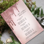 Flyer Lista de Serviços de Glitter Dourado do Artista de<br><div class="desc">Maqueie a Lista de Serviços de Glitter Glam de Rosa de Artista Dourada,  Personalize o nome da empresa,  as informações de contato e a lista e os preços de produtos/serviços.</div>