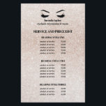 Flyer LISTA DE SERVIÇOS DE SALÃO EYELASH EYELASH, cor-de<br><div class="desc">A lista de preços das Extensões Eyelash é uma forma perfeita de mostrar seus serviços e preços. Inclui quatro títulos personalizáveis e campos de texto do corpo, e espaço para as informações de contato da sua empresa na parte inferior. Para ajustar o layout, digite seu texto e use a função...</div>