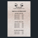 Flyer LISTA DE SERVIÇOS DE SALÃO EYELASH EYELASH, cor-de<br><div class="desc">A lista de preços das Extensões Eyelash é uma forma perfeita de mostrar seus serviços e preços. Inclui quatro títulos personalizáveis e campos de texto do corpo, e espaço para as informações de contato da sua empresa na parte inferior. Para ajustar o layout, digite seu texto e use a função...</div>