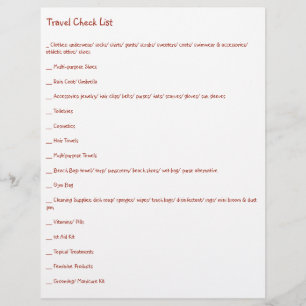 Flyer Lista de verificação final do viagem para cada