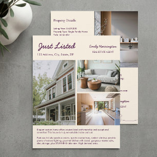Flyer Listagem de Arte em Linha Agente Imobiliário Ameix