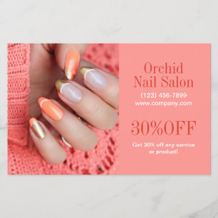 Flyer Listas de Preços de Salão de Unhas SPA Esteticista