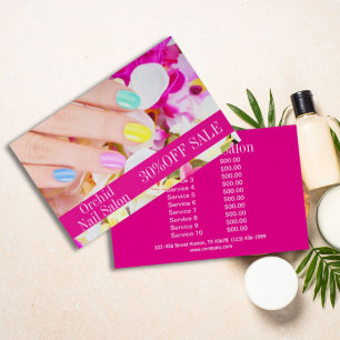 Flyer Listas de Preços de Salão de Unhas SPA Esteticista