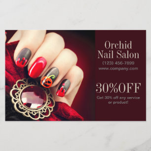 Flyer Listas de Preços de Salão de Unhas SPA Esteticista