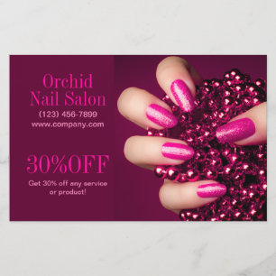 Flyer Listas de Preços de Salão de Unhas SPA Esteticista