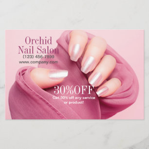 Flyer Listas de Preços de Salão de Unhas SPA Esteticista
