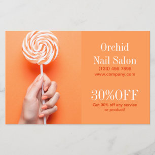 Flyer Listas de Preços do Salão de Unhas SPA da Estetici