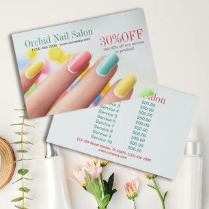 Flyer Listas de Preços do Salão de Unhas SPA Esteticista