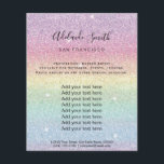 Flyer listras brilhantes do arco-íris falsas<br><div class="desc">folheto de maquiagem profissional do salão de beleza</div>