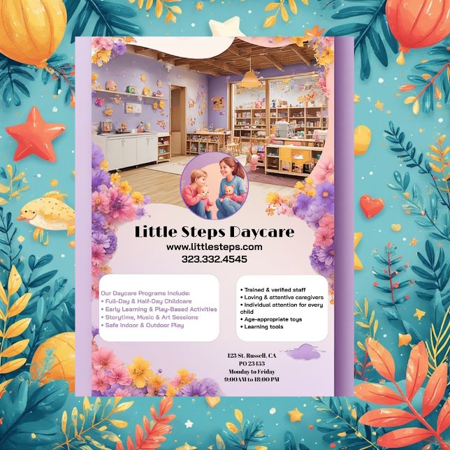 Flyer Little Steps Daycare Company Logo Modern Customize (Little Steps Daycare Company Logo Modern Customize Flyer)