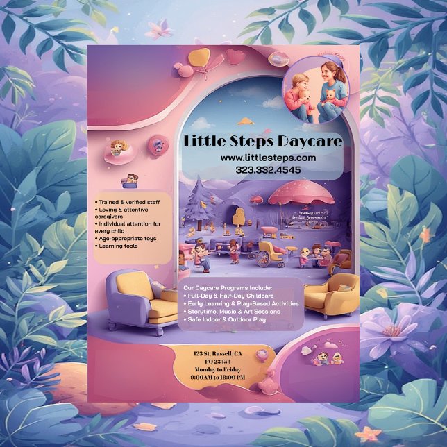 Flyer Little Steps Daycare Preschool Logo Small Business (Little Steps Daycare Preschool Logo Small Business Flyer)