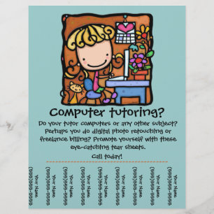 Flyer LittleGirlie é um tutor de computador! Personalize