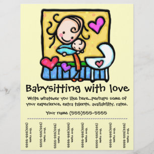 Flyer LittleGirlie que Babysitting o aviador feito sob