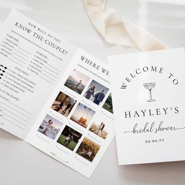 Flyer Livreto de Jogos para Chá de Noiva Quinn Script (Criador carregado)