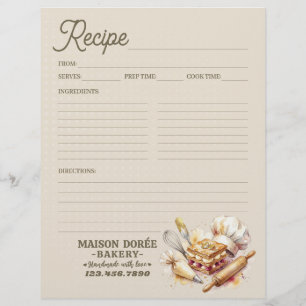 Flyer Livro de Receitas de Padaria Confeitaria Página de