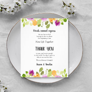 Flyer Local De Casamento Floral Roxo Obrigado