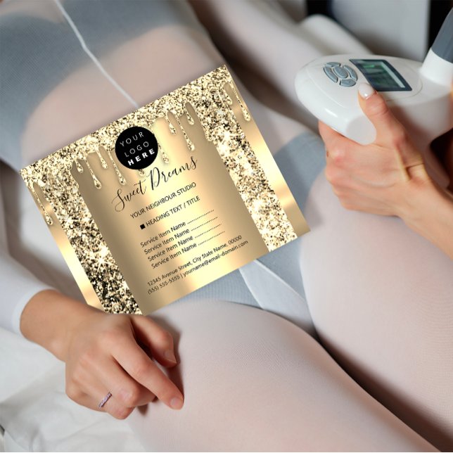 Flyer Logo Beauty Makeup Nails Price List Gold Glitter (Logo Beauty Makeup Nails Price List Gold Glitter Flyer)