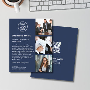 Flyer Logo Foto QR Moderno Corporativo Naval