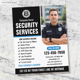 Flyer Logotipo Azul Personalizado da Empresa de Serviços