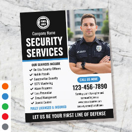 Flyer Logotipo Azul Personalizado da Empresa de Serviços