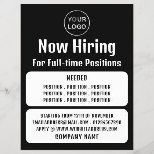 Flyer Logotipo comercial, Anúncio de recrutamento de vag