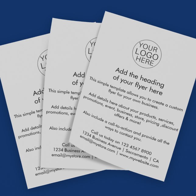 Flyer Logotipo comercial | Cinzas Pretas Simples Persona (Criador carregado)