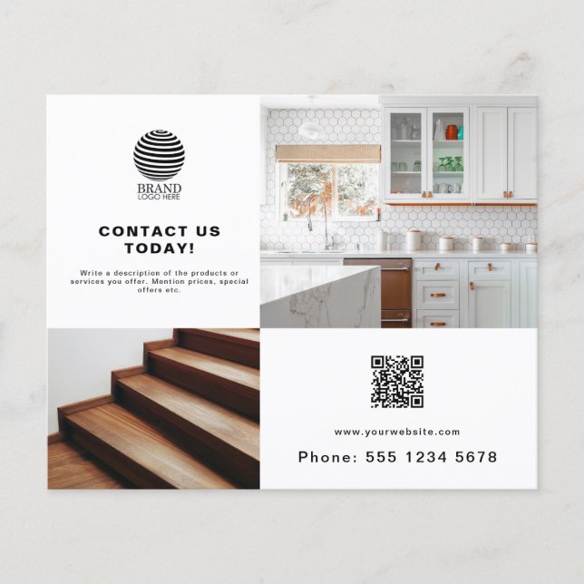 Flyer Logotipo comercial do Código QR para fotos do Prom (Frente)