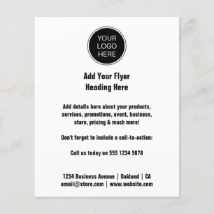 Flyer Logotipo comercial   Mínimo branco simples e limpo