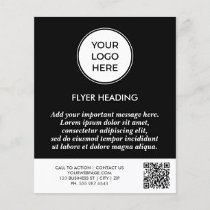 Flyer Logotipo comercial preto Profissional - Modelo de 