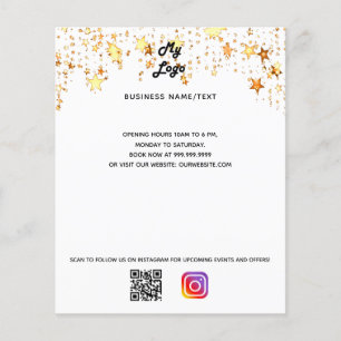 Flyer Logótipo comercial qr código instagram estrelas de