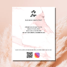 Flyer Logótipo comercial qr código instagram texto perso