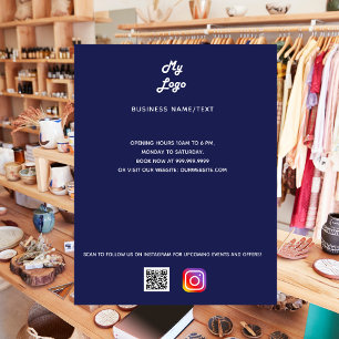 Flyer Logótipo comercial qr código instagrar texto perso