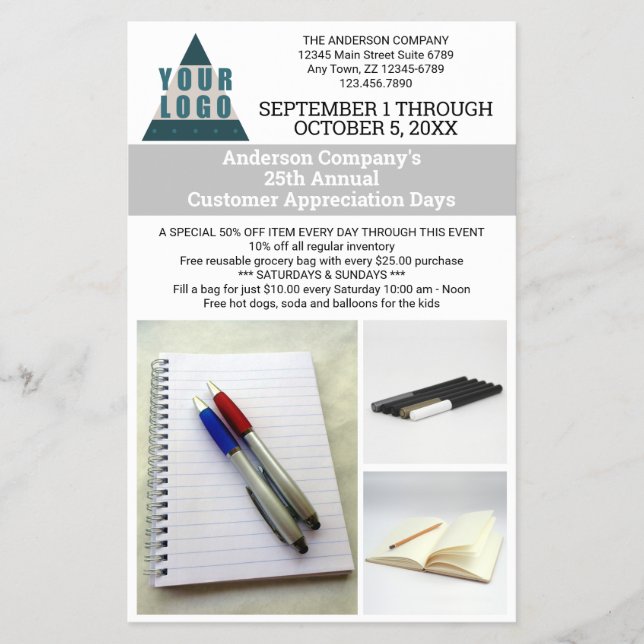 Flyer Logotipo comercial Simples Anúncio de fotos modern (Frente)