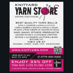 Flyer Logotipo da Loja de Yarn Rosa, Knitore, Loja de Ya<br><div class="desc">Logotipo da Loja de Yarn Rosa,  Knitting Store,  Folheto de Anúncios da Loja de Yarn na Loja de Cartão de visita.</div>