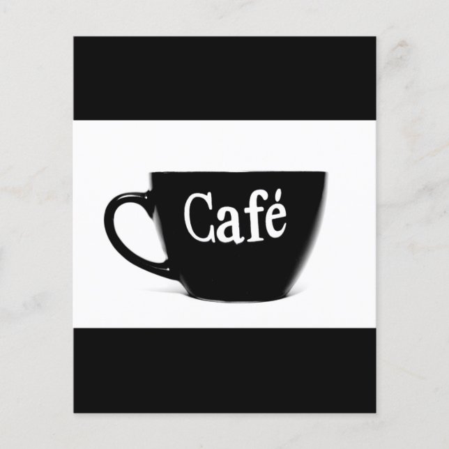 FLYER LOGOTIPO DE CAFÉ BRANCO PRETO DE CAFÉ MUG MANNING  (Frente)