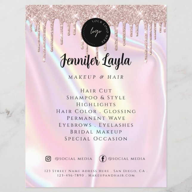 Flyer Logotipo de Código QR Personalizado Elegante Rosa  (Frente)