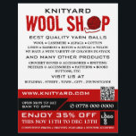 Flyer Logotipo de Compro da Lã Vermelha, Knitore Store,<br><div class="desc">Logotipo de Compro Red Wool,  Knitting Store,  Panfleto de publicidade da Loja de Yarn na Loja de Cartão de visita.</div>