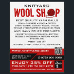 Flyer Logotipo de Compro da Lã Vermelha, Knitore Store,<br><div class="desc">Logotipo de Compro Red Wool,  Knitting Store,  Panfleto de publicidade da Loja de Yarn na Loja de Cartão de visita.</div>